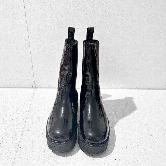 Staud Palamino Black Patent Leather Platform Chelsea Boots, Size 40 EU, New - Picture 4 of 16